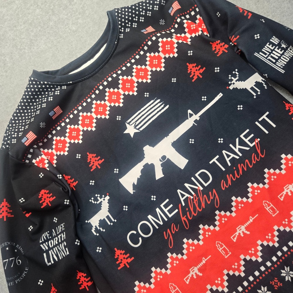 Enrforce Come And Take It Filthy Animal Patriotic Holiday Graphic Shirt L/S
